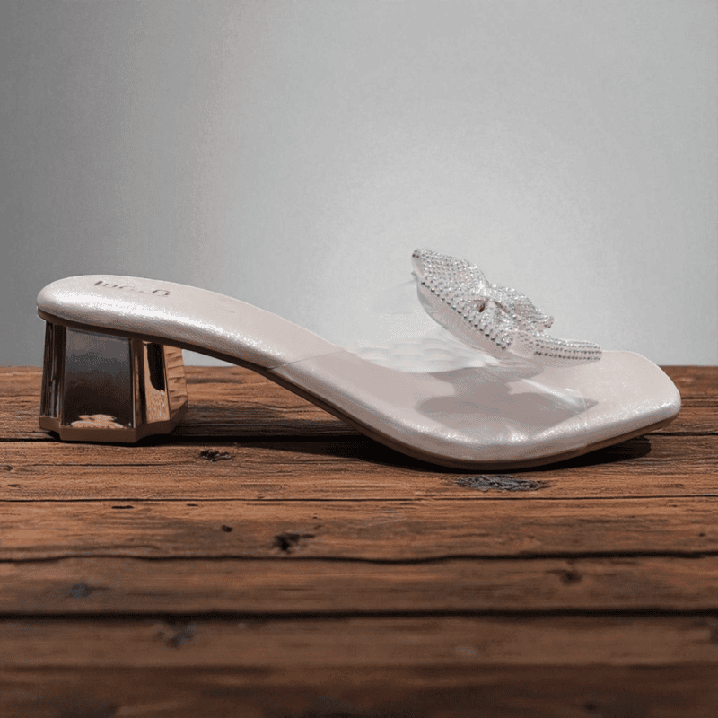 RoseGold  Bow Embellished Heels