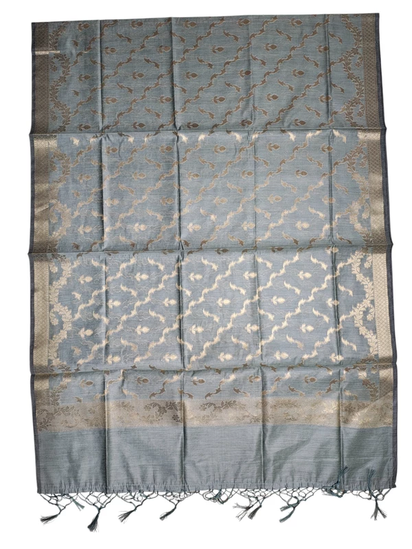 Firoza Banarasi Silk Unstitched Suit Set with dupatta for Women