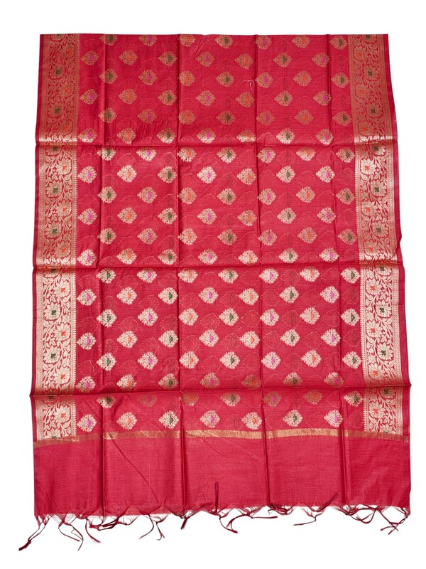 Red Banarasi Silk Dress Material for Women