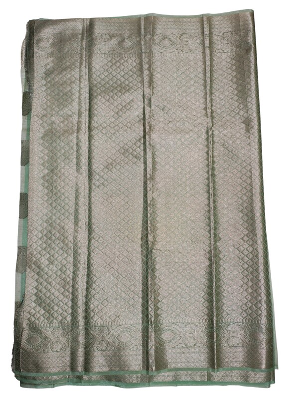 Green Banarasi Silk Zari Saree with Unstitched Blouse