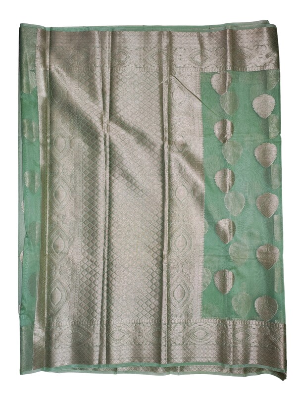 Green Banarasi Silk Zari Saree with Unstitched Blouse