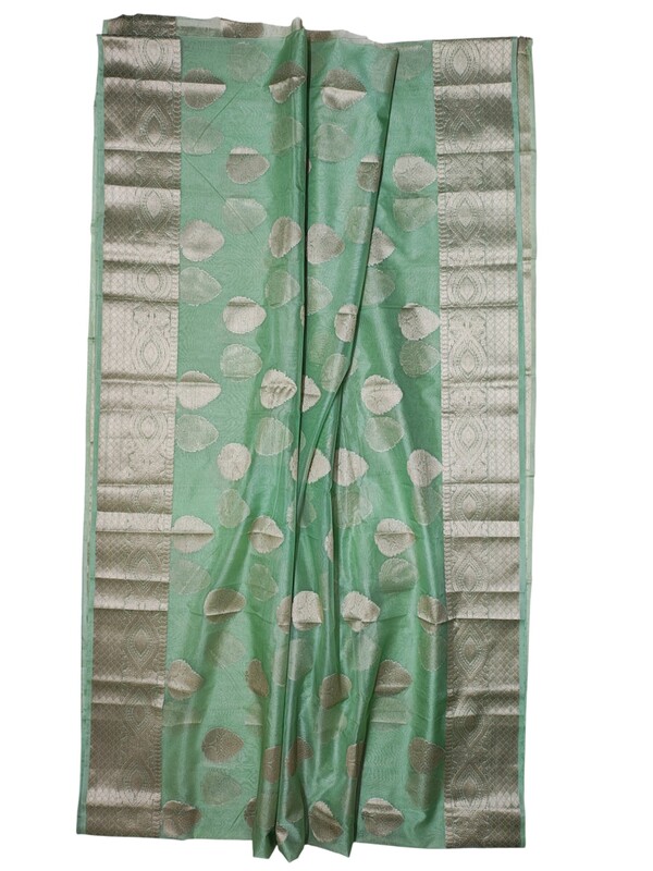Green Banarasi Silk Zari Saree with Unstitched Blouse