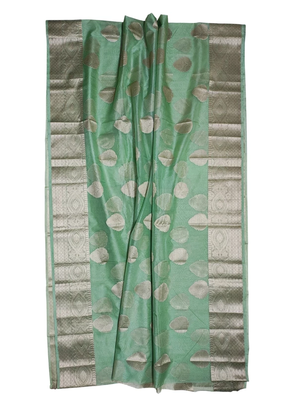 Green Banarasi Silk Zari Saree with Unstitched Blouse