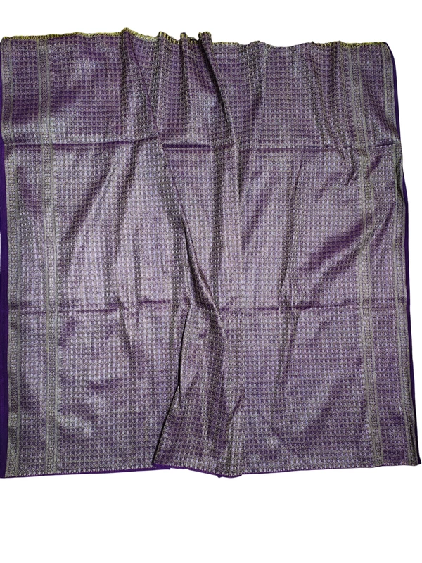 Purple Banarasi Silk Zari Saree with Unstitched Blouse