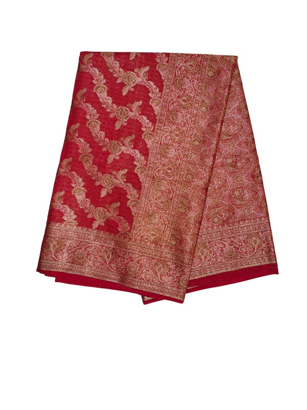 Red Banarasi Silk Zari Saree with Unstitched Blouse