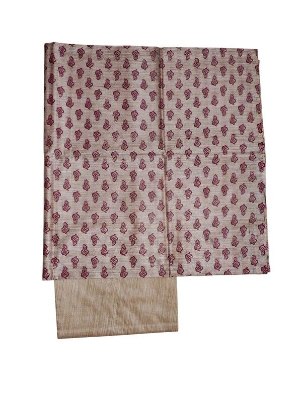 Maroon Madhubani Unstitched Salwar Suit Dress Material with Dupatta