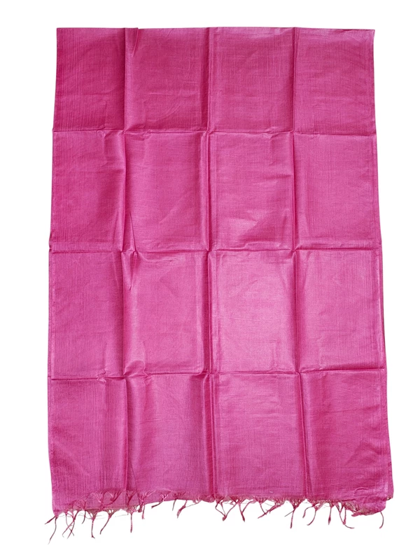 Pink Cotton Silk Silver Zari Dupatta