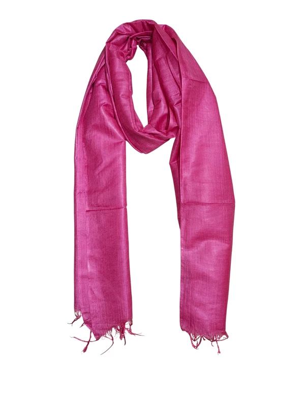Pink Cotton Silk Silver Zari Dupatta
