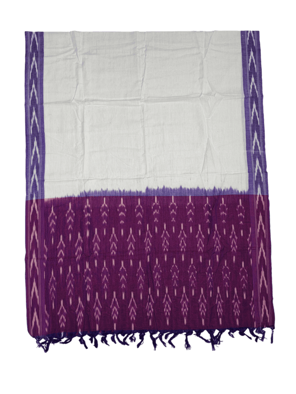 Purple Pochampally Ikkat Cotton Dress Material with Dupatta