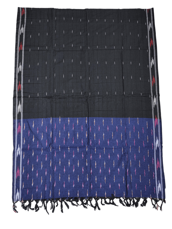 NavyBlue & Green Ikkat Cotton Unstitched Salwar Suit Dress Material with Dupatta