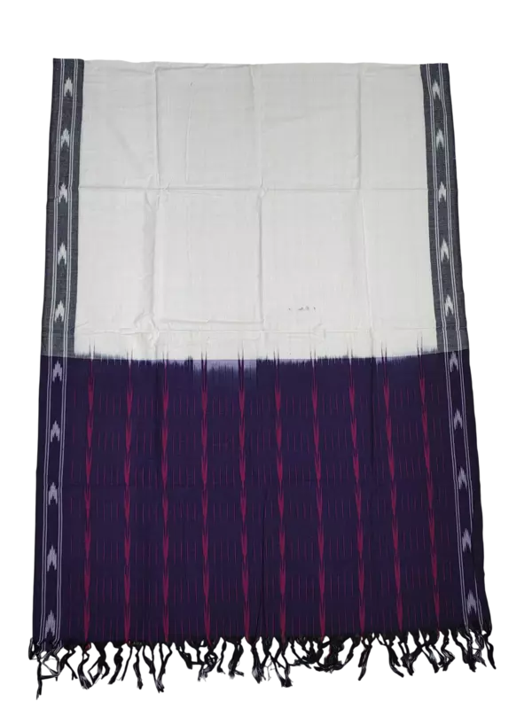 Dark Purple Pochampally Ikkat Cotton Dress Material with Dupatta