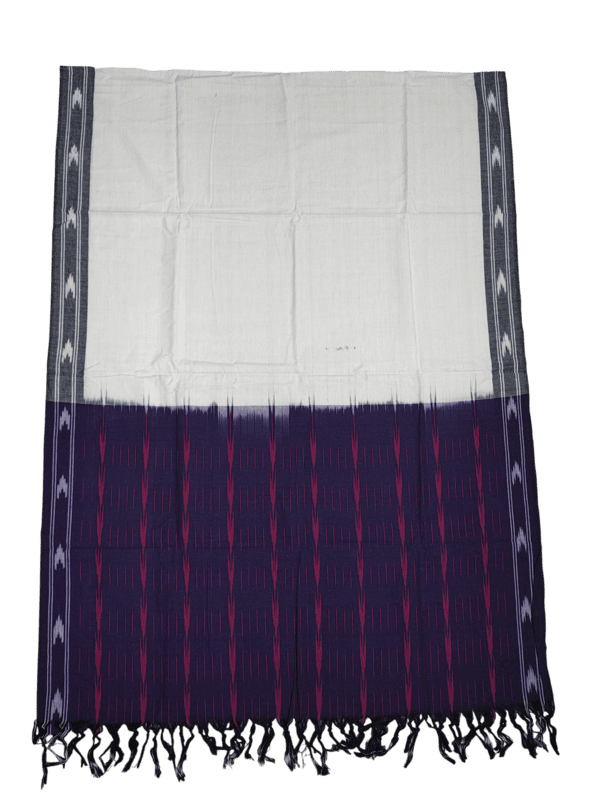 Dark Purple Pochampally Ikkat Cotton Dress Material with Dupatta