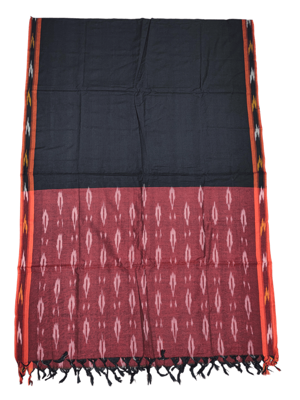 Maroon Ikkat Cotton Unstitched Salwar Suit Dress Material with Dupatta