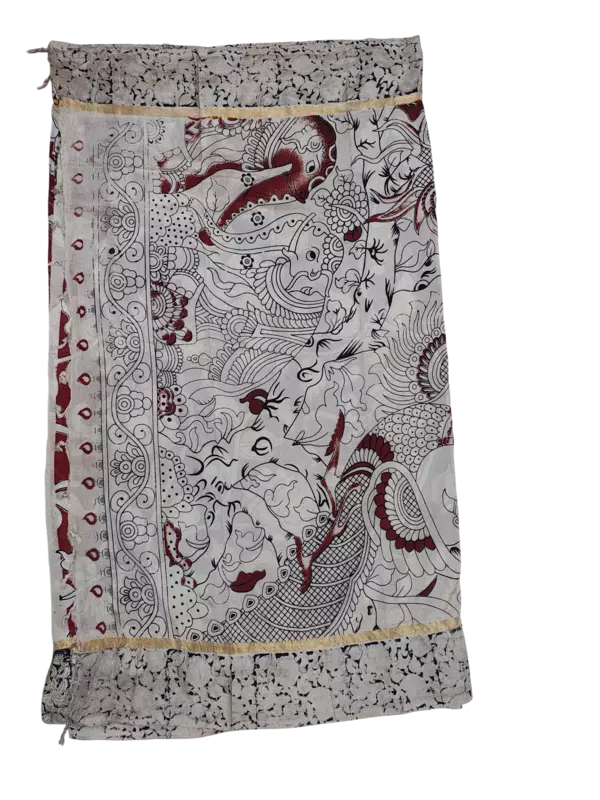 Red Kalamkari Silk Saree with Blouse Piece