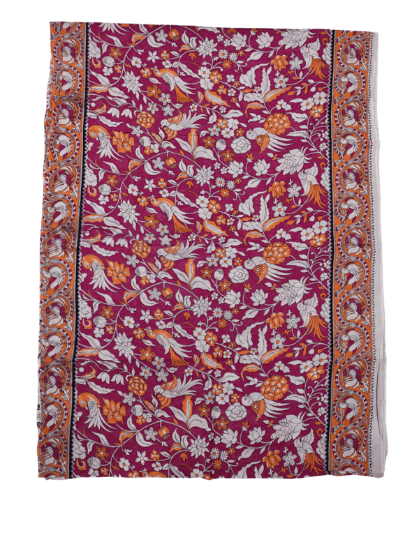 Pink Kalamkari Cotton Saree with Blouse Piece