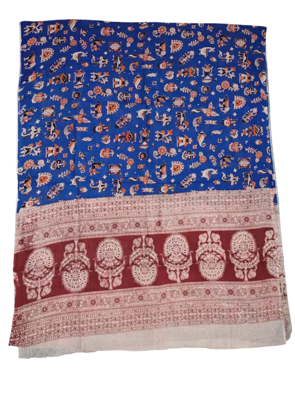 Pink Pure Cotton Kalamkari Hand Block Print Unstitched Salwar Suit Set