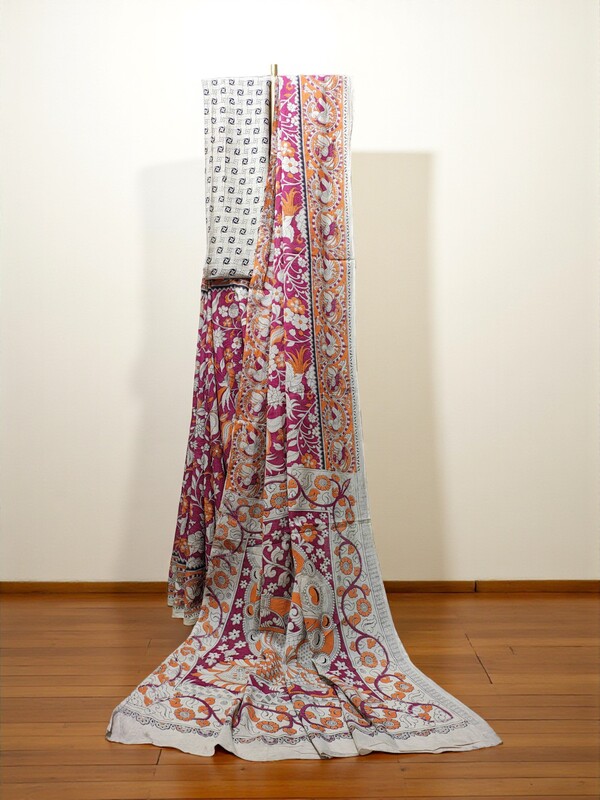 Pink Kalamkari Cotton Saree with Blouse Piece