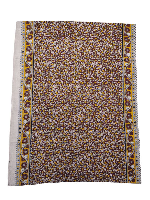 Maroon Kalamkari Pure Cotton Saree with Blouse Piece