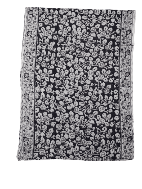 Black Kalamkari Cotton Saree with Blouse Piece