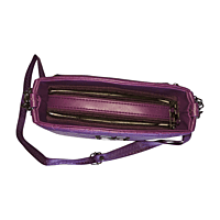 Violet Luxe Embossed Chain Shoulder Bag
