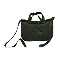 Elegant dark green handbag with textured finish