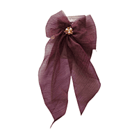 Elegant Sheer Organza Hair Bow Clip with Pearl Center- combo of 3