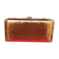 Golden Crystal Embellished Clutch with Metallic Finish