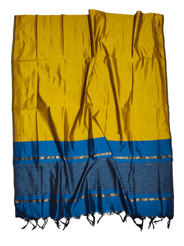 Firoza & Mustard Pochampally Ikkat Silk Unstitched Suit Set