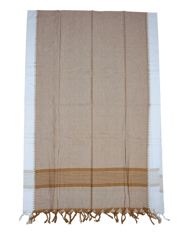 Red & White Handloom Mangalagiri Cotton Plain Unstitched Salwar Suit with Temple Border for Women