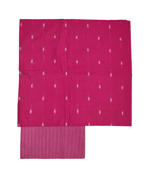 Dark Pink Handloom Mangalagiri Cotton Dress Materials for Women