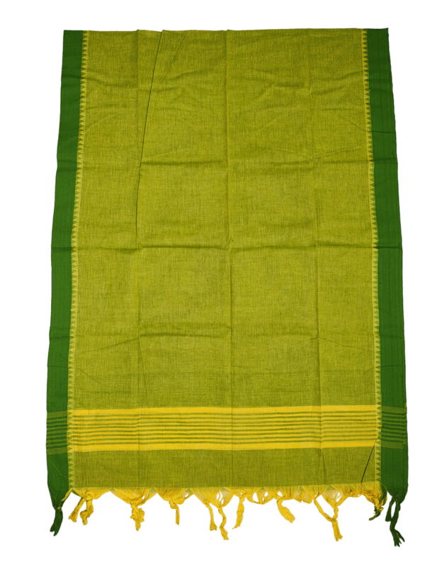 Green Handloom Cotton Unstitched Salwar Suit Set with Dupatta for Women