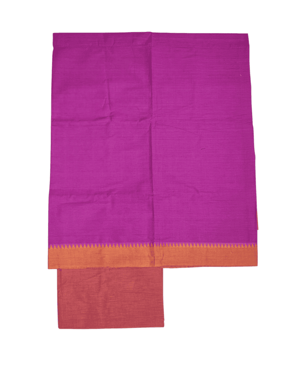 Purple Handloom South Cotton Unstitched Salwar Suit Set with Dupatta for Women