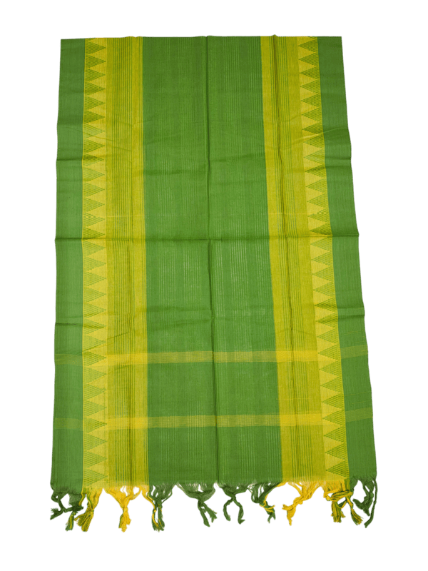 Olive Green Handloom Cotton Unstitched Salwar Suit Set with Dupatta for Women