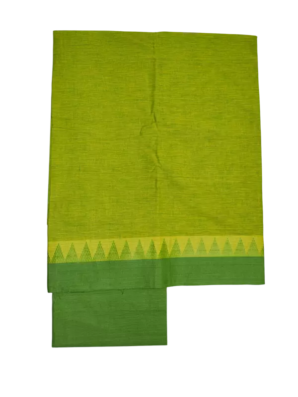 Olive Green Handloom Cotton Unstitched Salwar Suit Set with Dupatta for Women