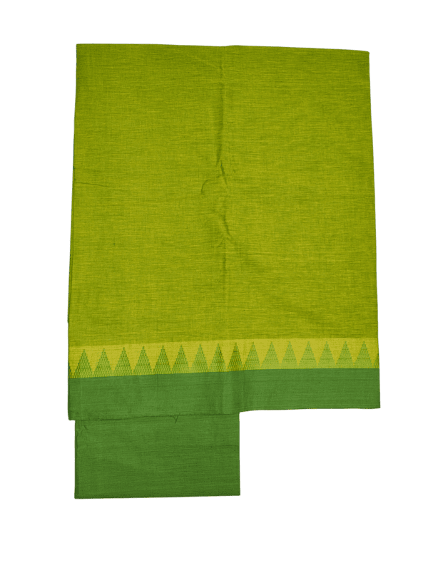 Olive Green Handloom Cotton Unstitched Salwar Suit Set with Dupatta for Women