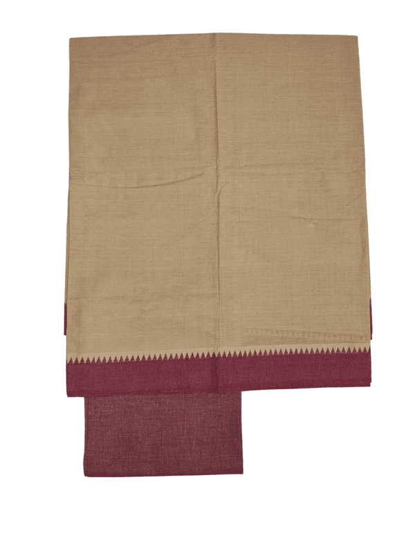 Maroon Mangalagiri Cotton Dress Materials for Women