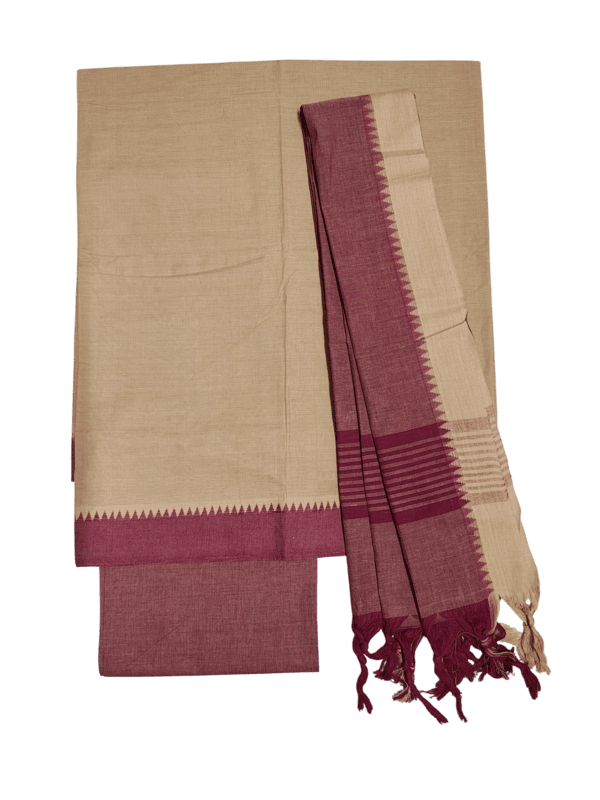 Maroon Mangalagiri Cotton Dress Materials for Women