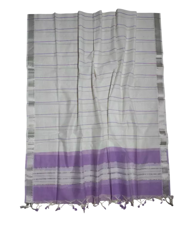 Lavender Mangalagiri Cotton Unstitched Salwar Suit Set with Dupatta for Women
