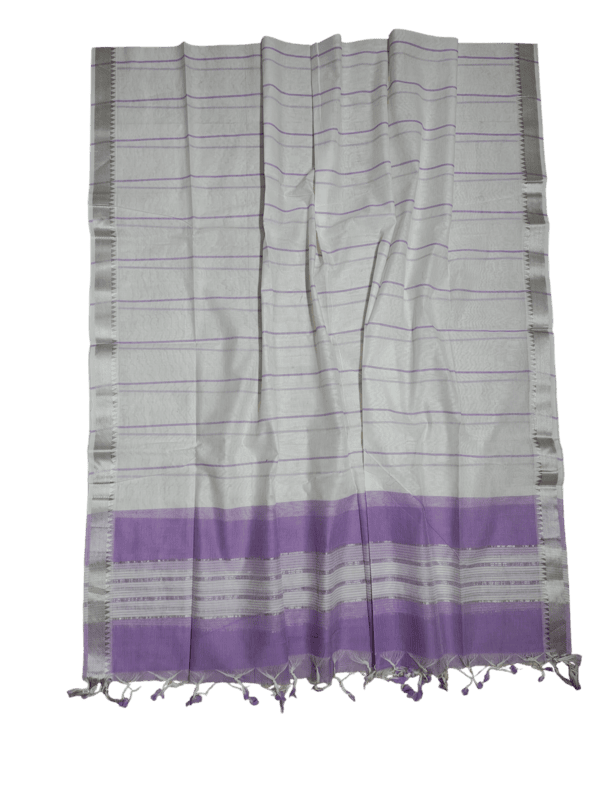 Lavender Mangalagiri Cotton Unstitched Salwar Suit Set with Dupatta for Women