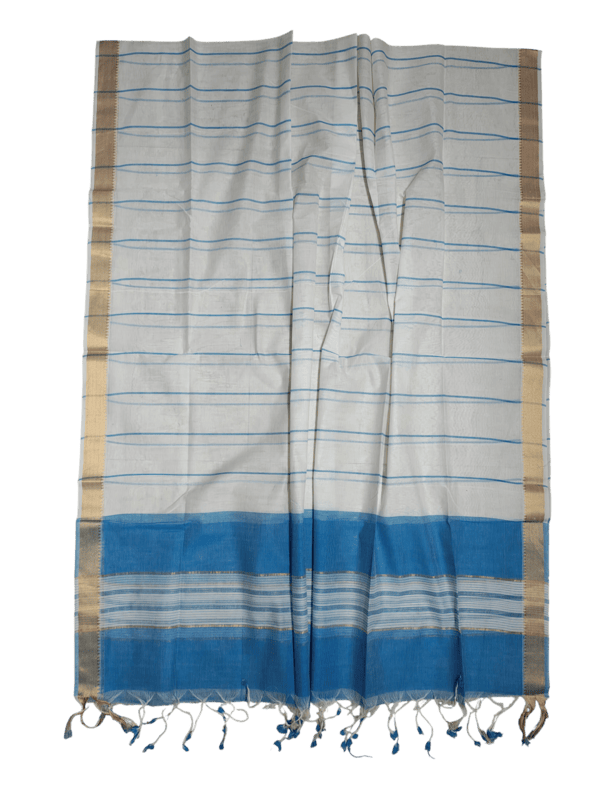 Dark Blue Mangalagiri Cotton Dress Materials for Women