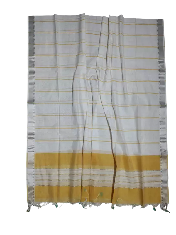 Mustard Mangalagiri Handloom Cotton Dress Materials for Women