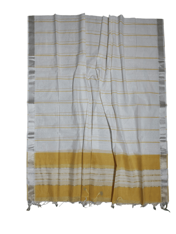 Mustard Mangalagiri Handloom Cotton Dress Materials for Women