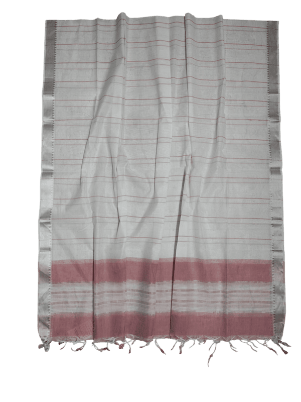 Light Pink Mangalagiri Cotton Unstitched Salwar Suit Set with Dupatta for Women