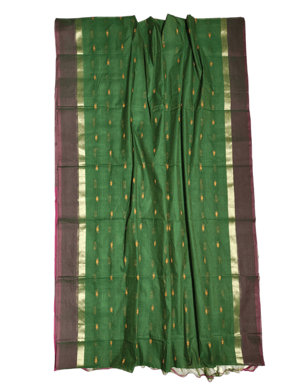 Green Mangalagiri Handloom Cotton Saree with Blouse Piece