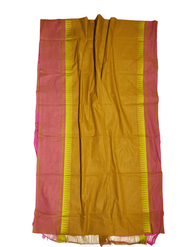 Mustard Mangalagiri Handloom Cotton Saree with Blouse Piece