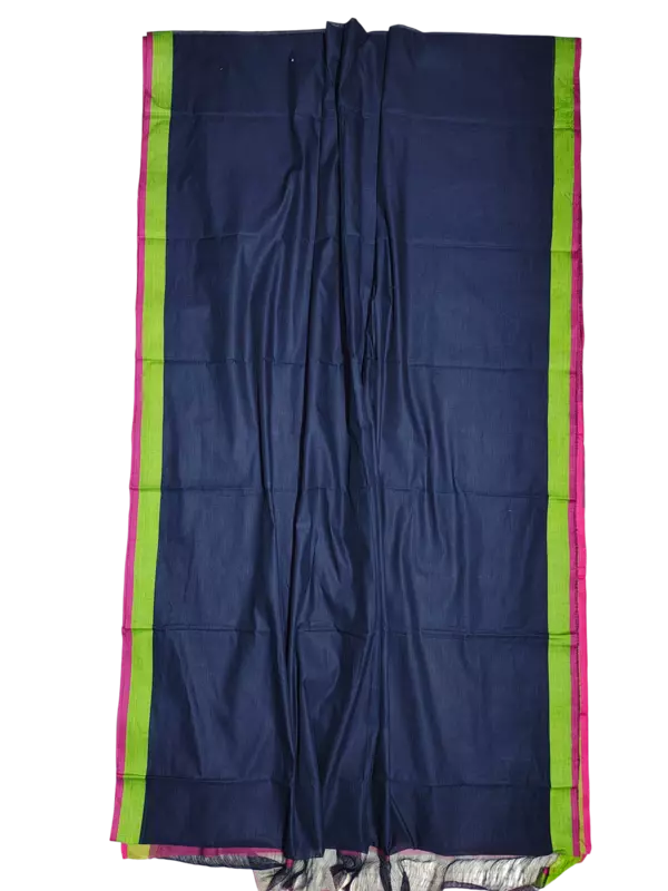 Dark Blue Mangalagiri Handloom Cotton Saree with Blouse Piece