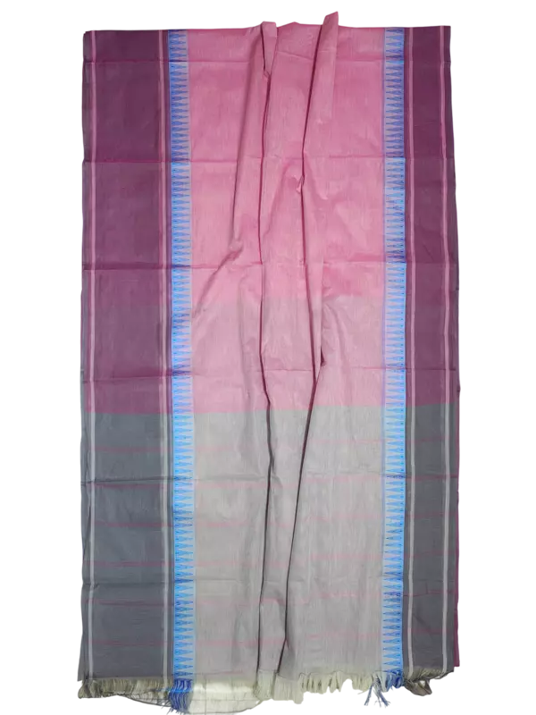 Pink Mangalagiri Cotton Saree with Blouse Piece