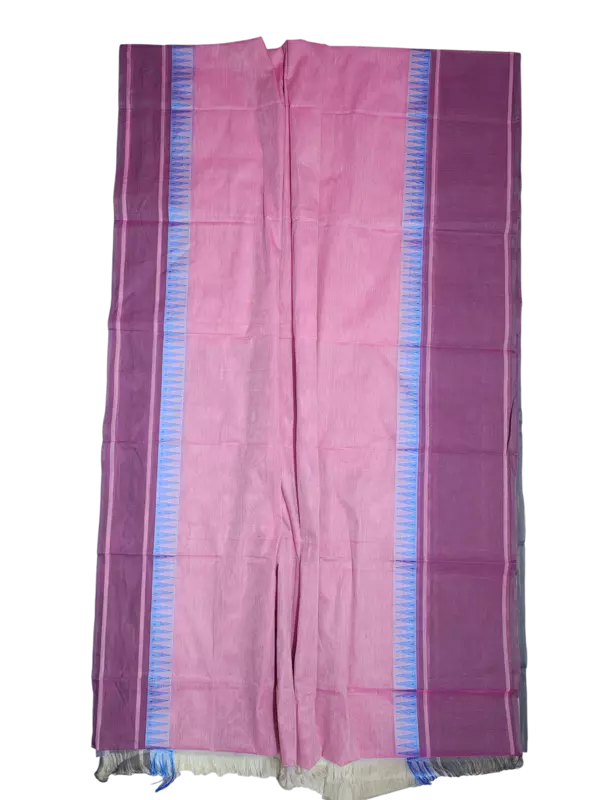 Pink Mangalagiri Cotton Saree with Blouse Piece
