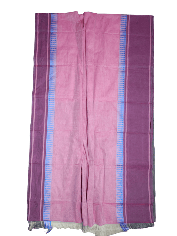 Pink Mangalagiri Cotton Saree with Blouse Piece