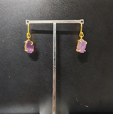 Earring Purple Stone Drop